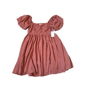 Collective Story Puff Sleeve Babydoll Minidress pink women’s  sz medium